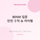 BDSM 입문 가이드 대표 이미지